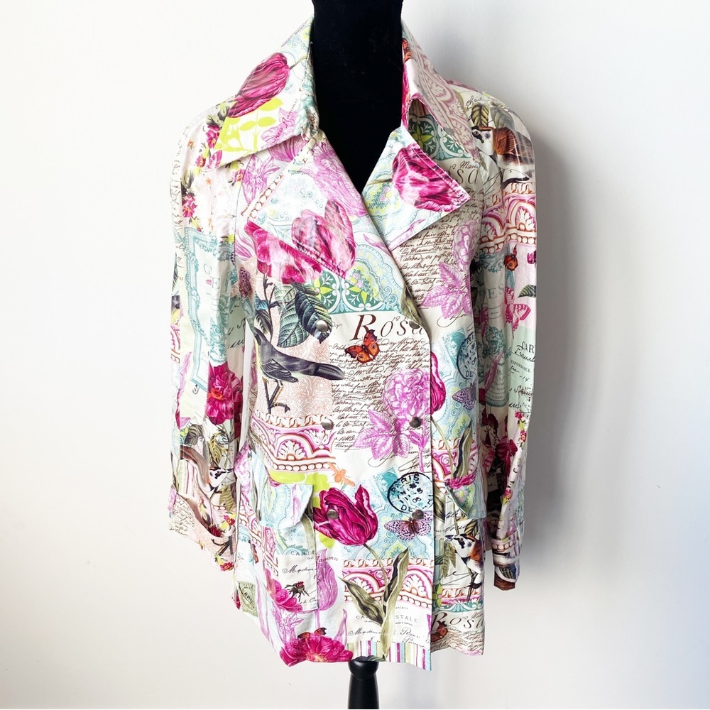 Mycra Pac Life Pink Flower Bird Rain Coat Rare Size Small/Medium